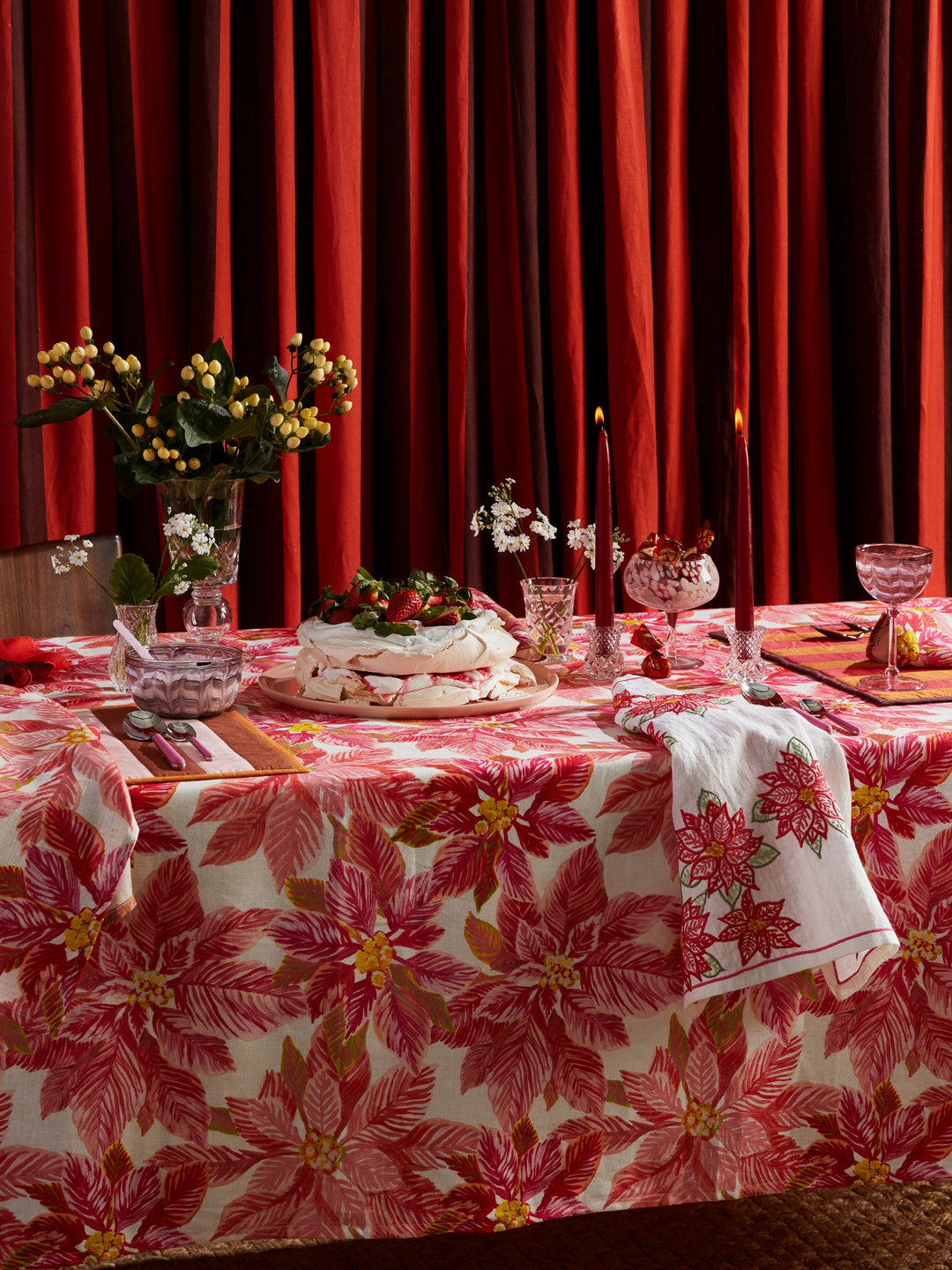 Poinsettia Red Napkins