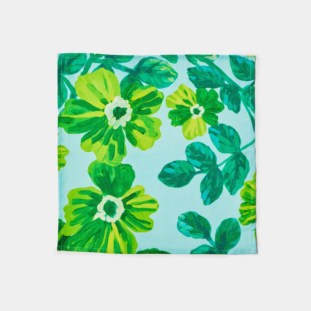 Rosetta Blue Napkin | Blue & Green Floral Napkin