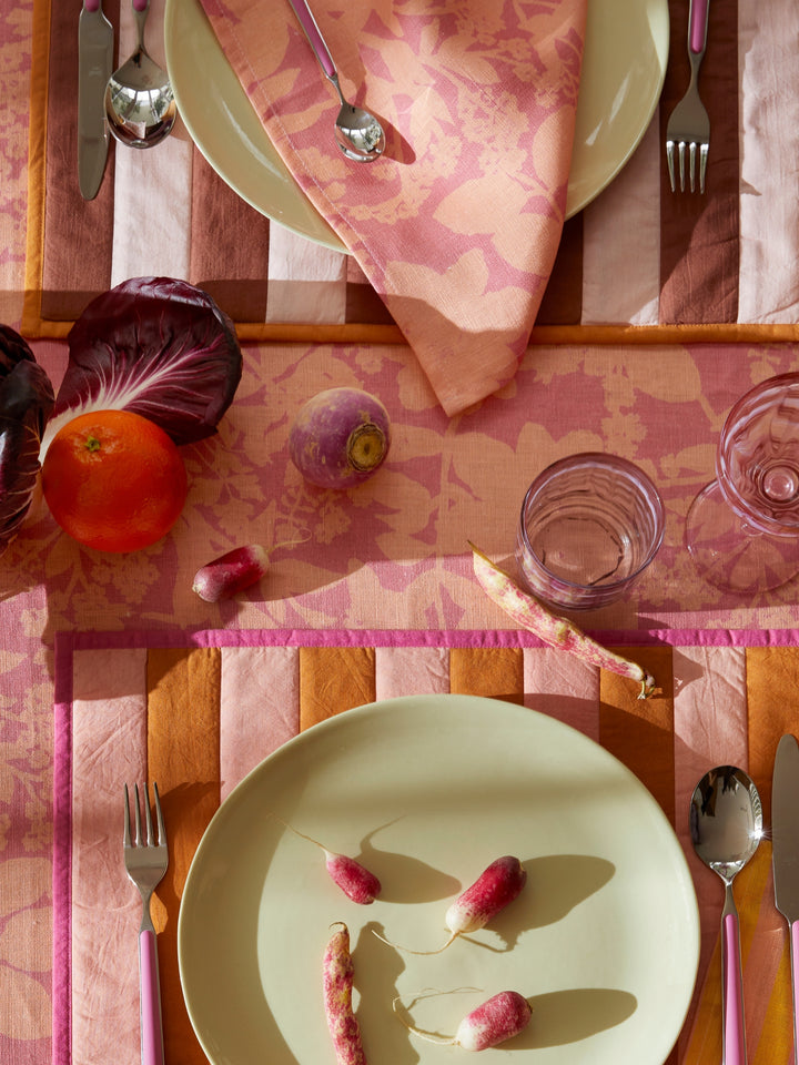 Herbs Reverse Pink Peach Napkins