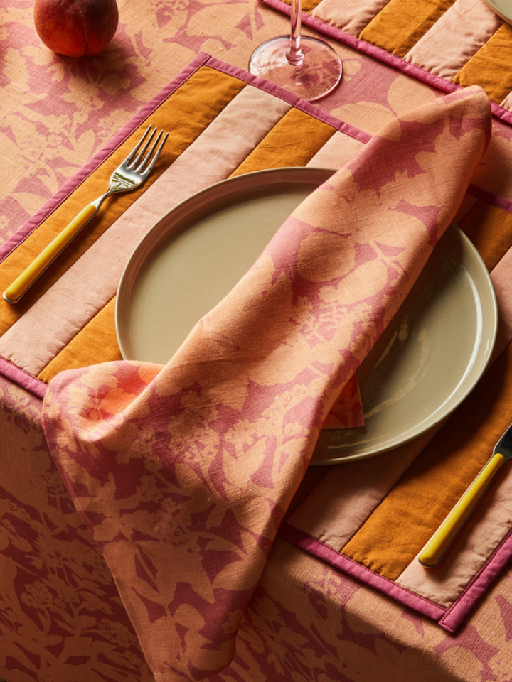 Herbs Reverse Pink Peach Napkins