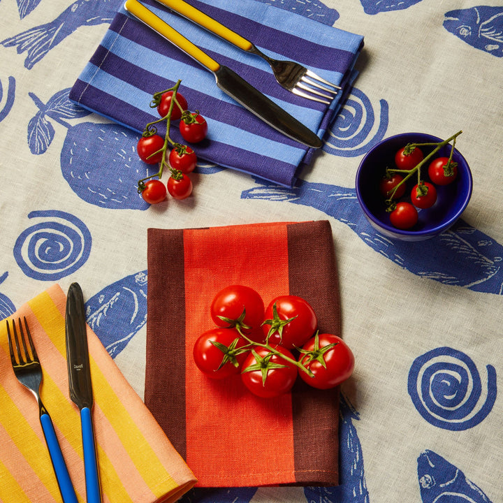 Big Stripe Burgundy Napkins