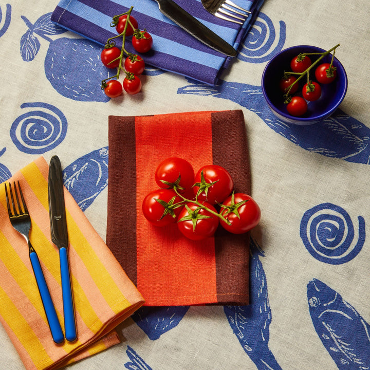 Big Stripe Burgundy Napkins