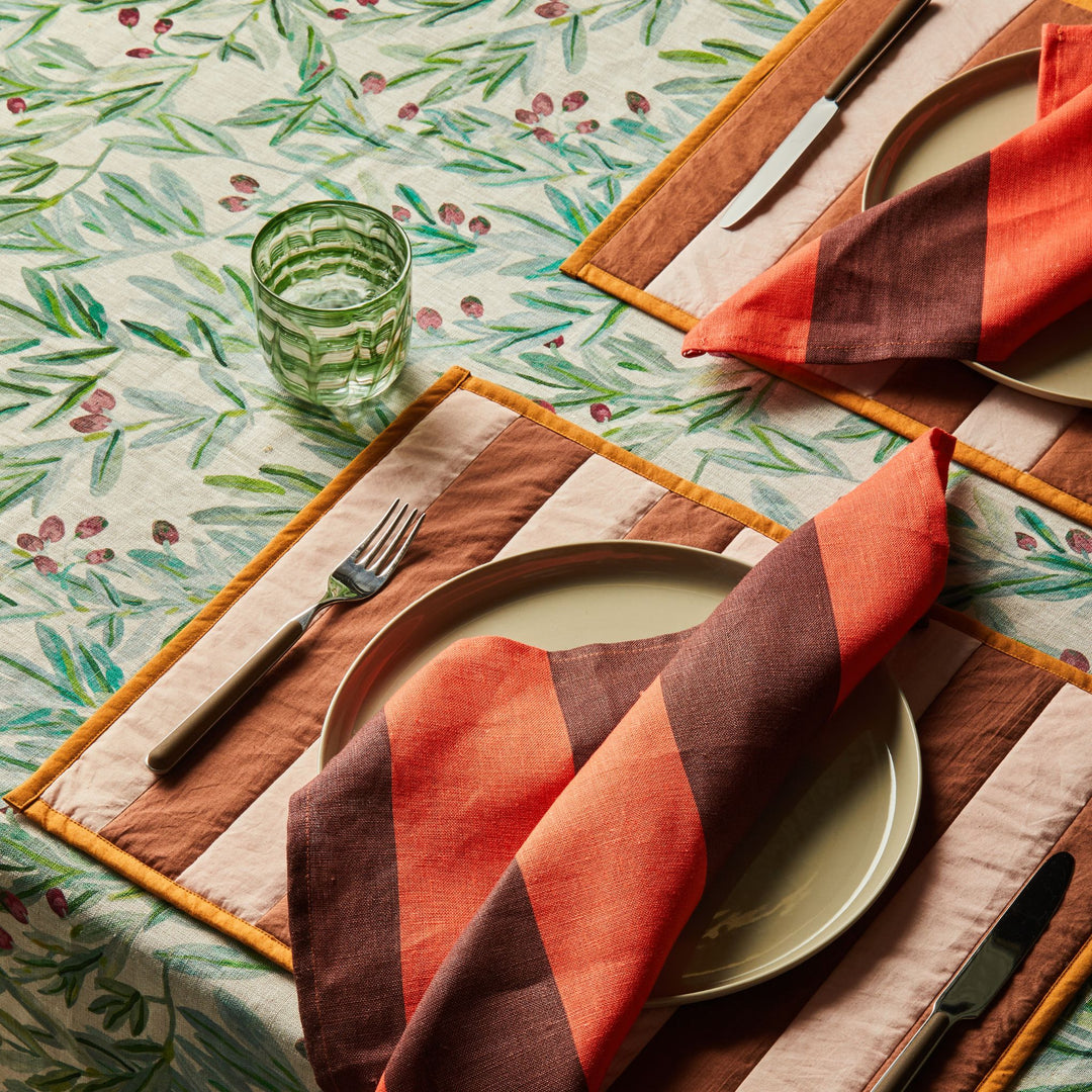 Big Stripe Burgundy Napkins