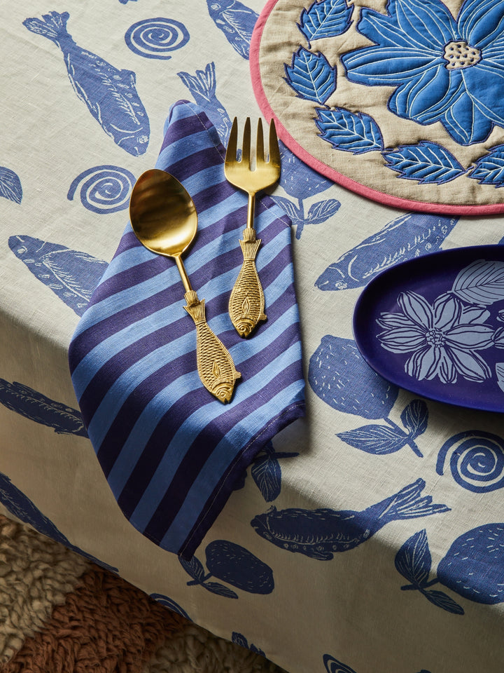 Thin Stripe Blue Napkins