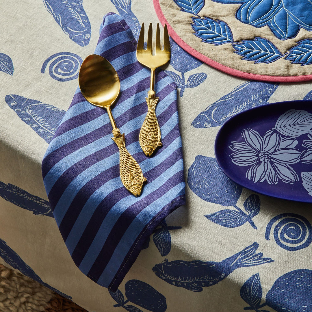 Thin Stripe Blue Napkins