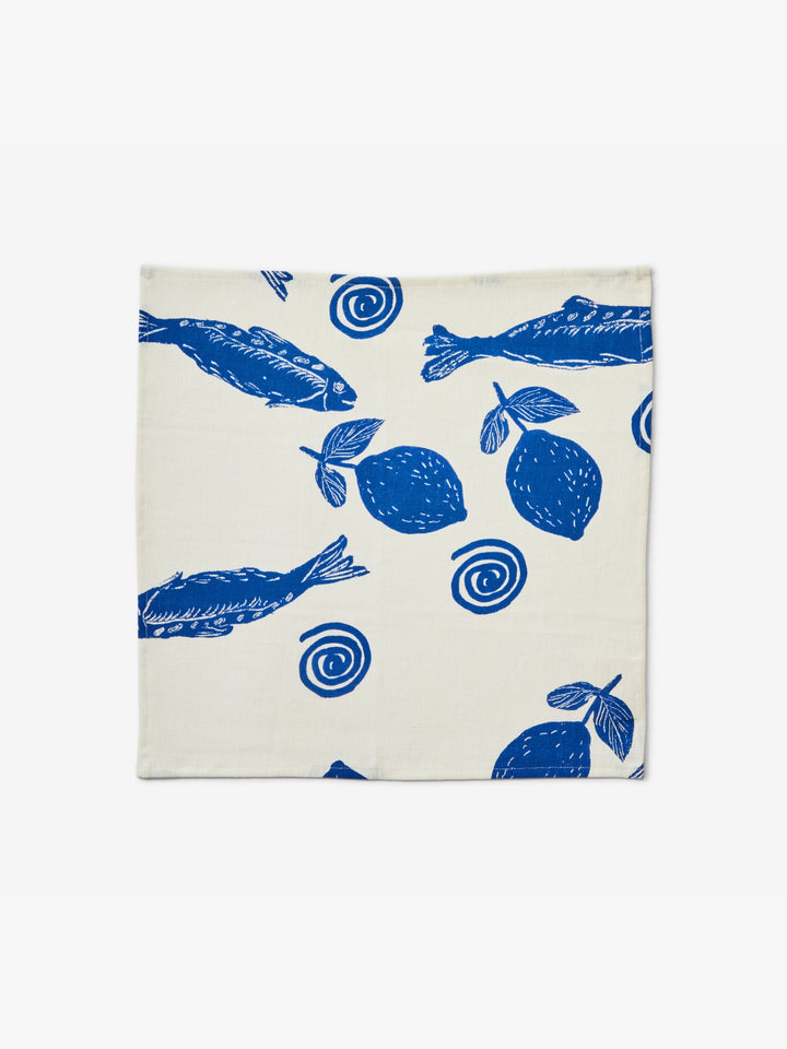 Sardines Blue Linen Napkins