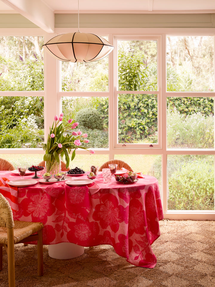 Jardin Pink Linen Napkins