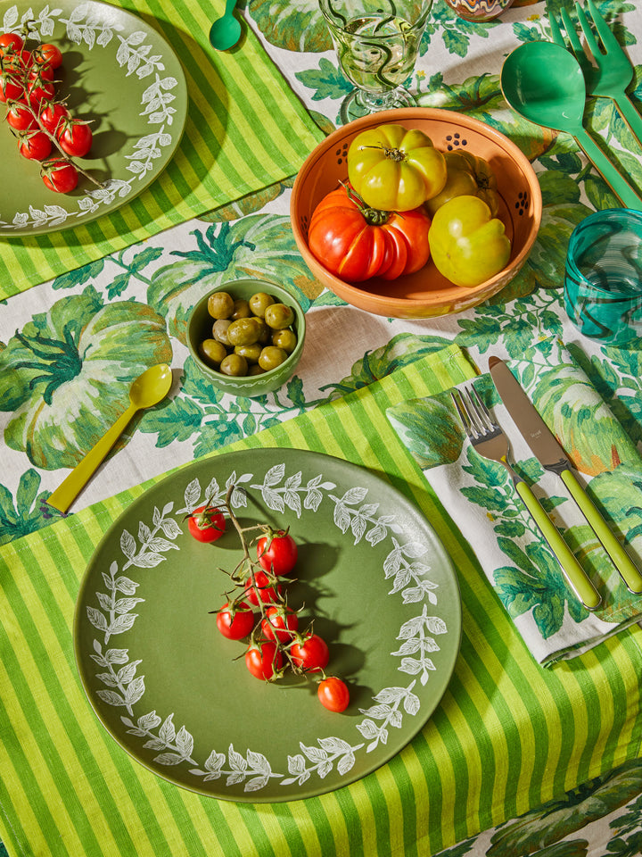 Pinstripe Lime Linen Napkins