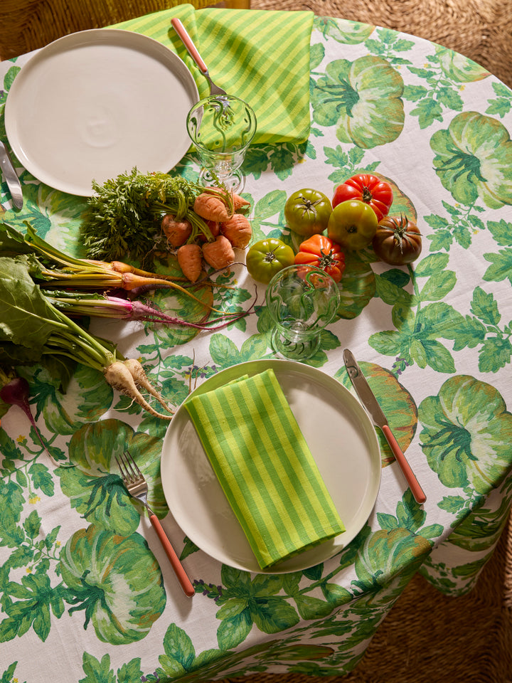 Pinstripe Lime Linen Napkins