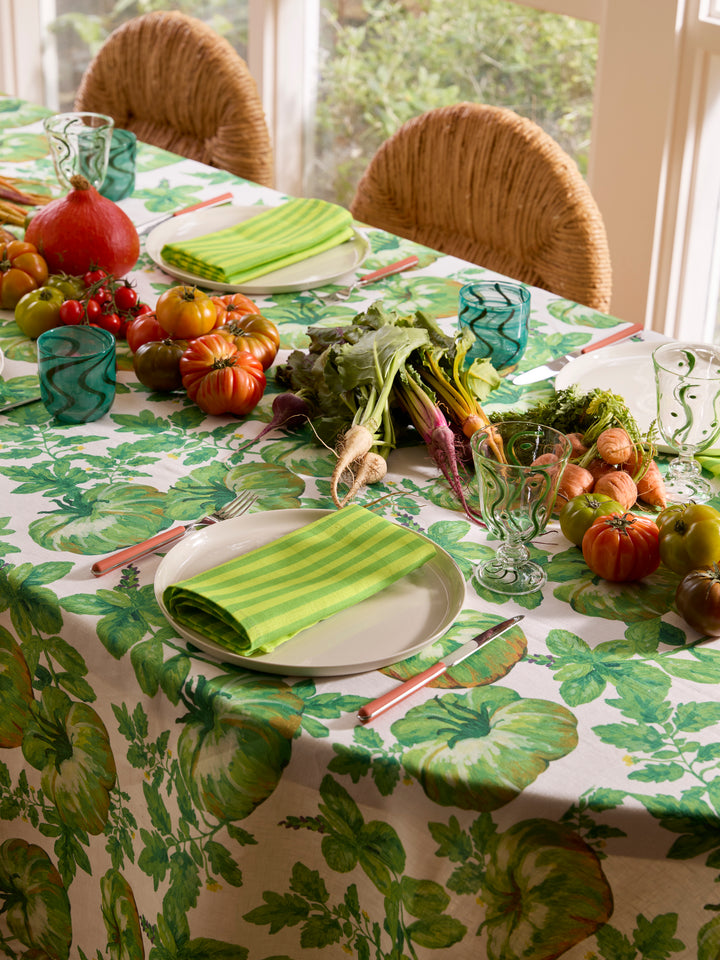 Pinstripe Lime Linen Napkins
