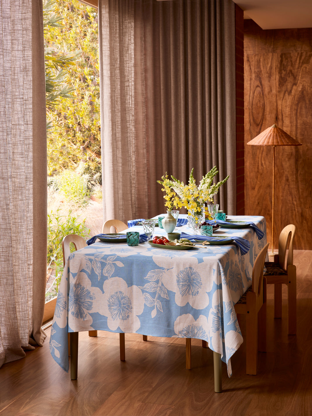 Pinstripe Blue Linen Napkins