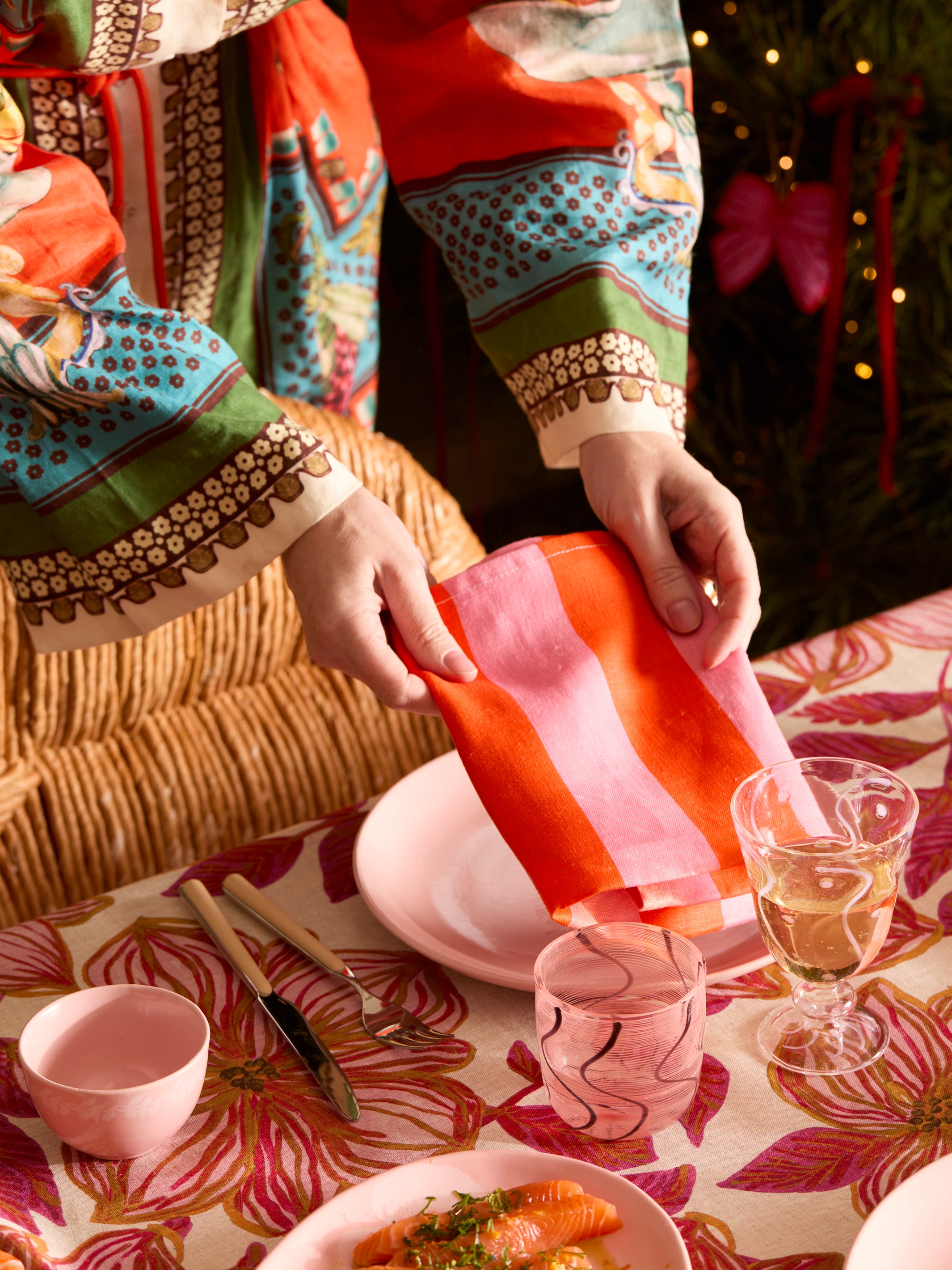 Bold Stripe Sorbet Linen Napkins