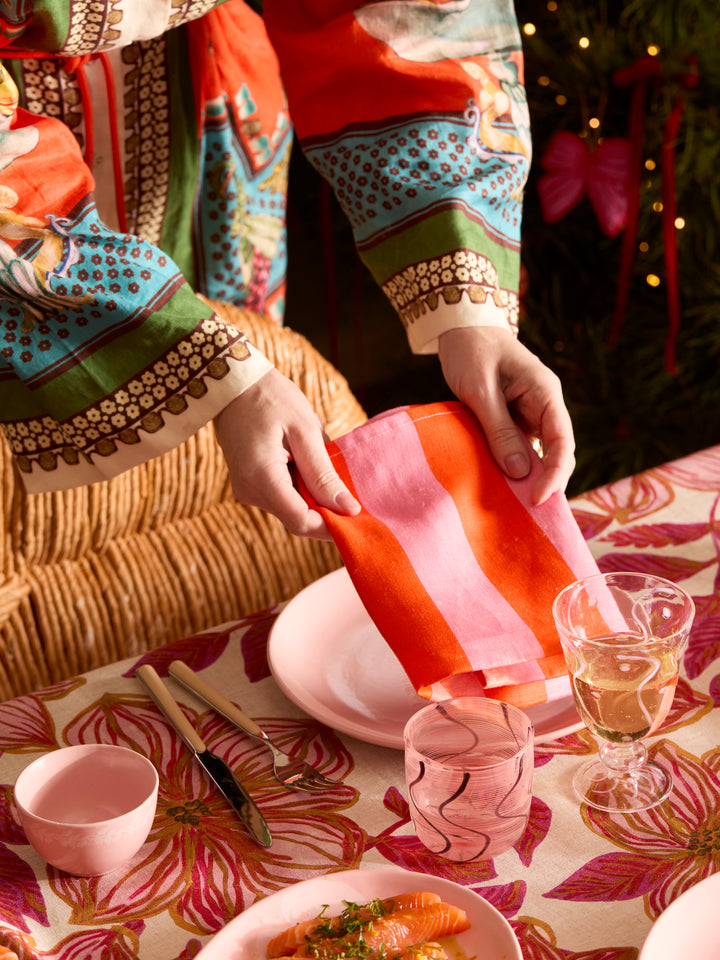 Bold Stripe Sorbet Linen Napkins
