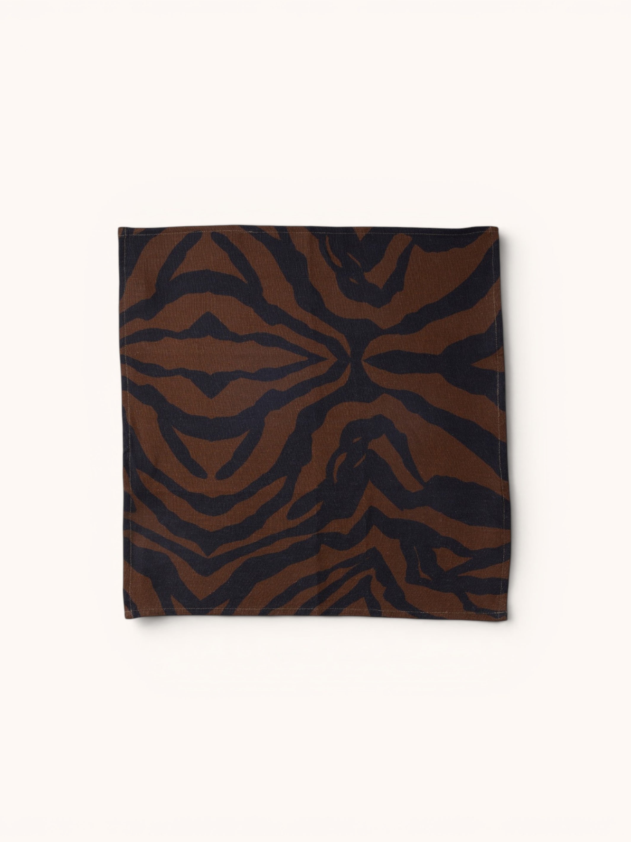 Zebra Chocolate Linen Napkins