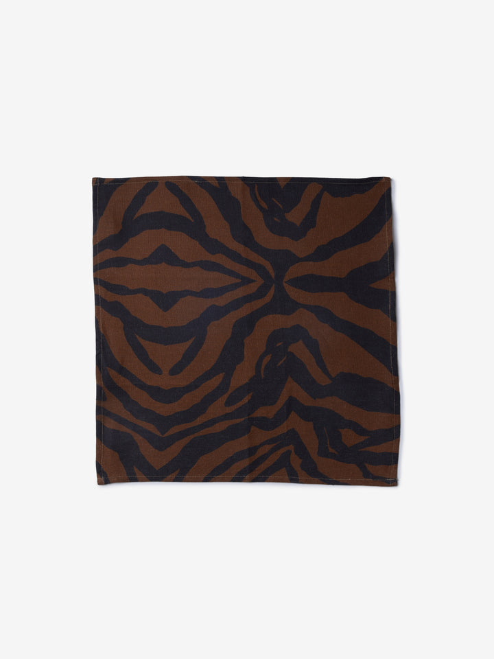 Zebra Chocolate Linen Napkins