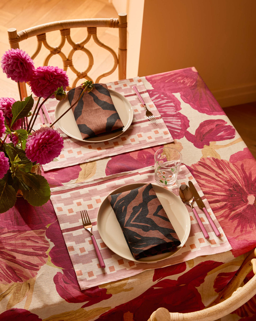 Zebra Chocolate Linen Napkins