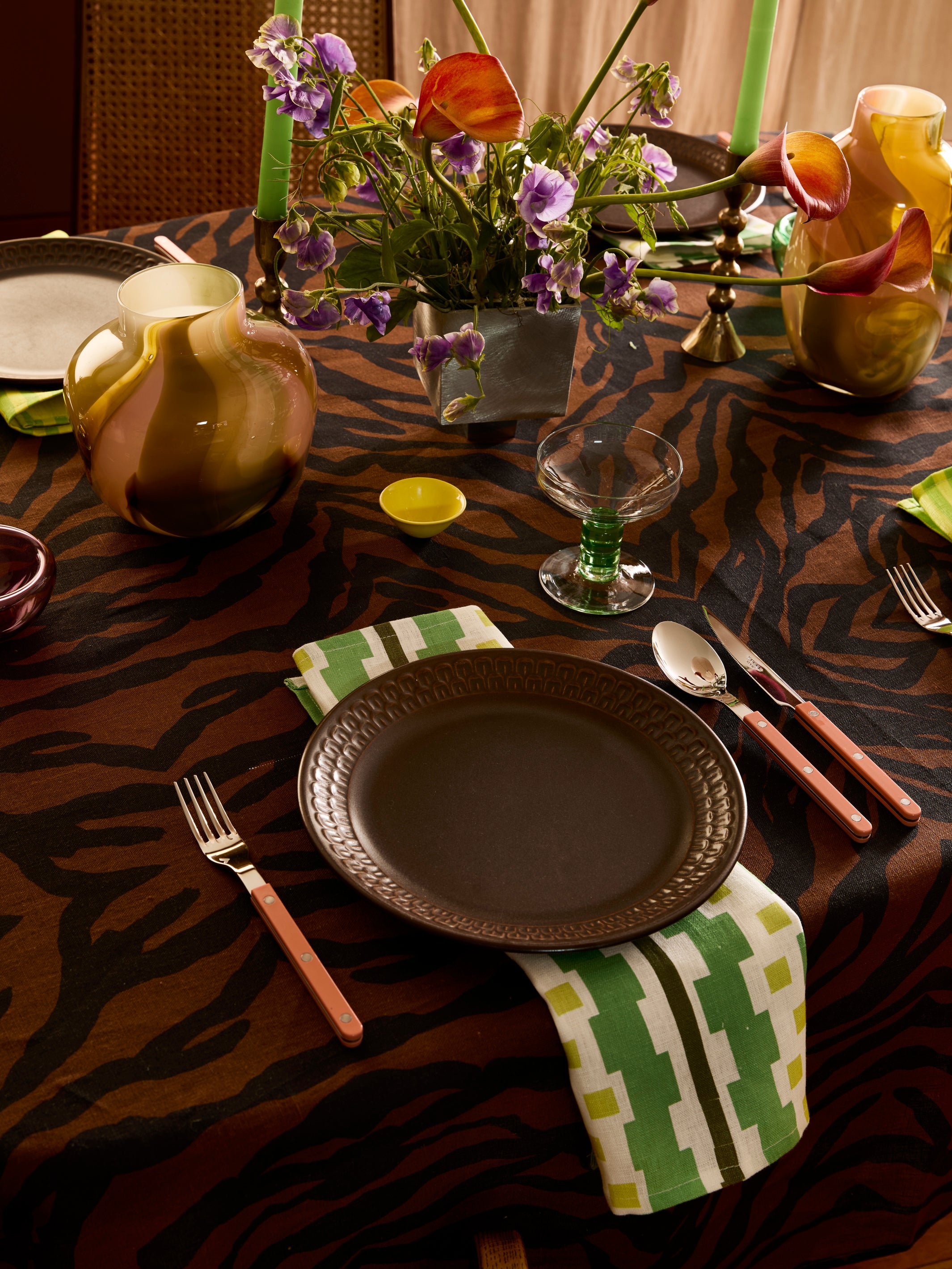 Bauhaus Green Linen Napkins