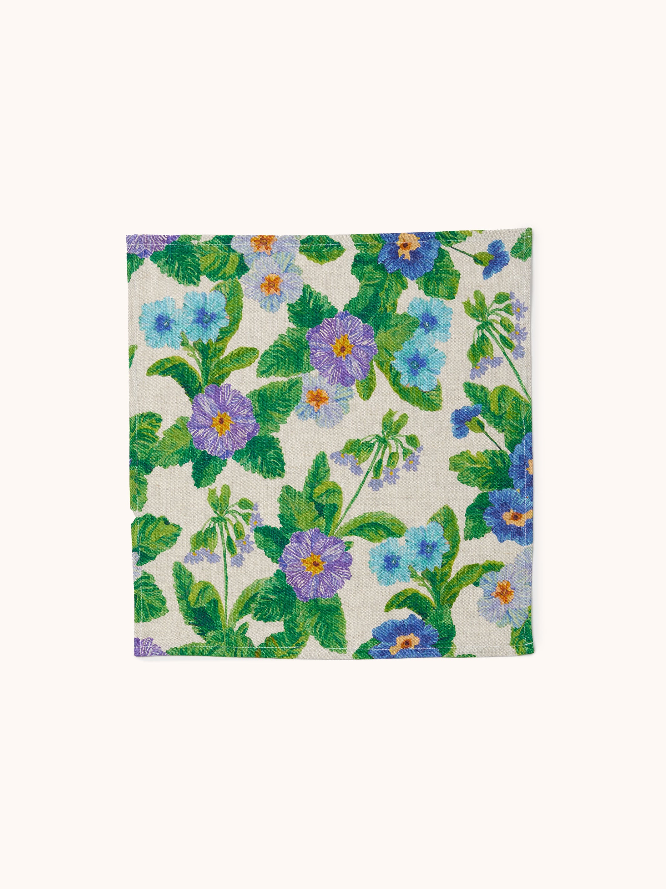 Summer Patch Blue Linen Napkins