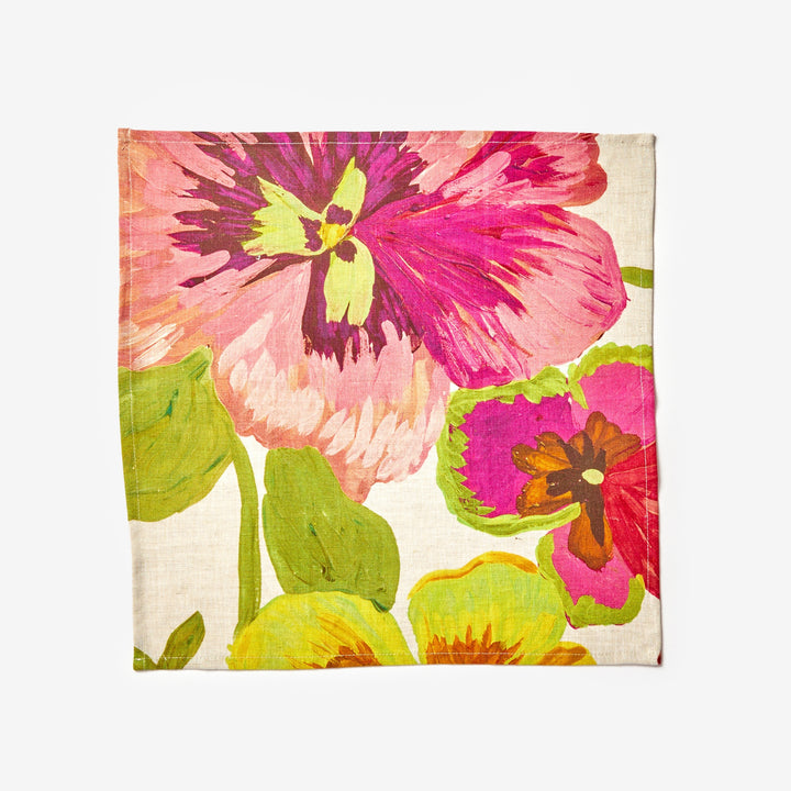 Pansies Flower Napkins | Cloth Napkins | Linen Napkins Australia | Bonnie and Neil