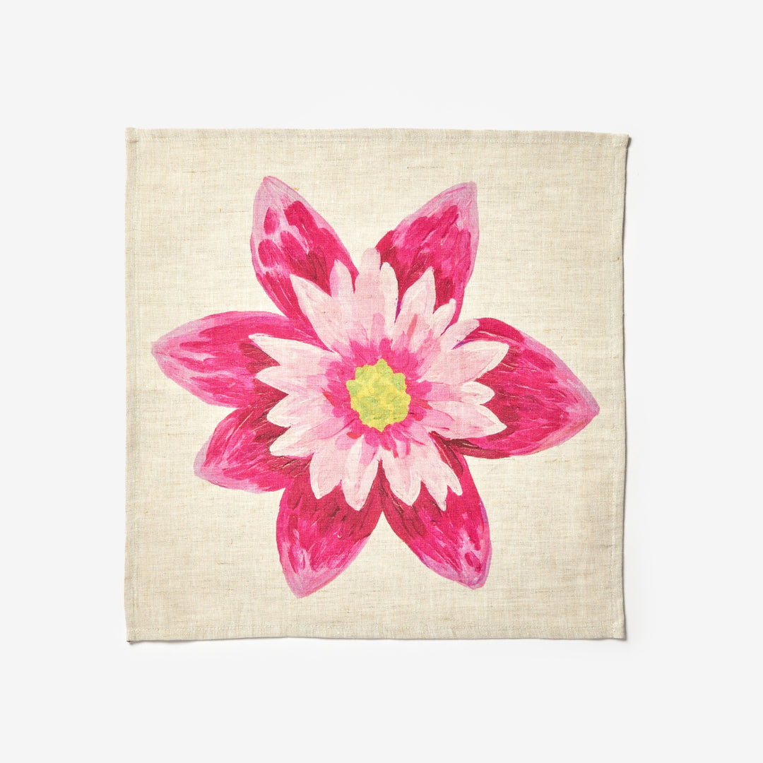 Pink Pansy Flower Cloth Napkins | Linen Napkins | Bonnie and Neil