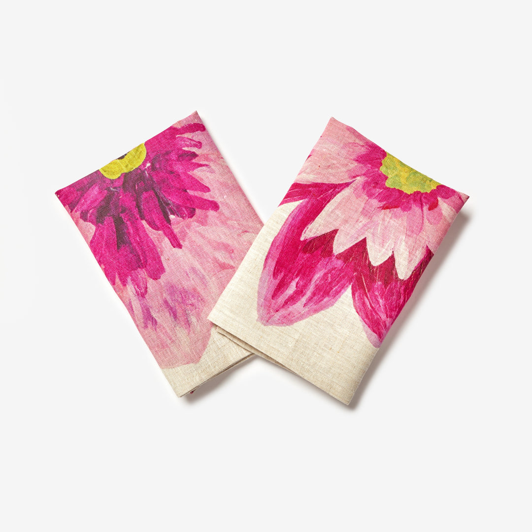 Pansy Flowers Pinks Napkins (set of 4)