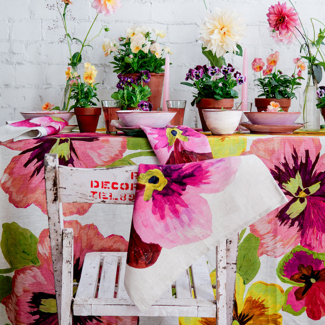 Pansy Flowers Cloth Napkins | Linen Napkins Australia | Bonnie and Neil
