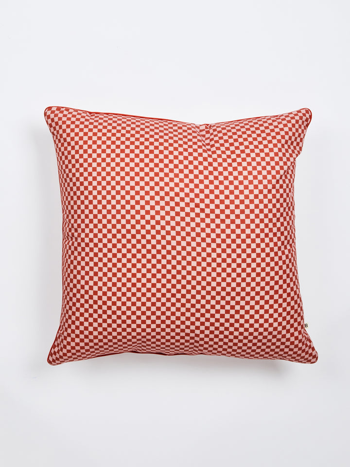 Tiny Checkers Red Outdoor Cushion