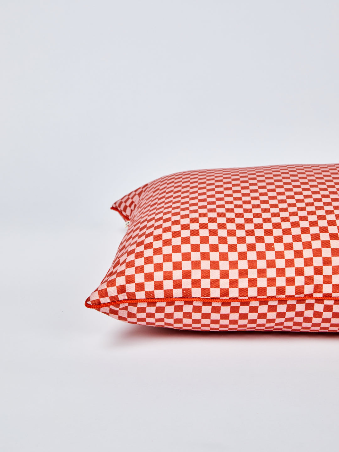 Tiny Checkers Red Outdoor Cushion