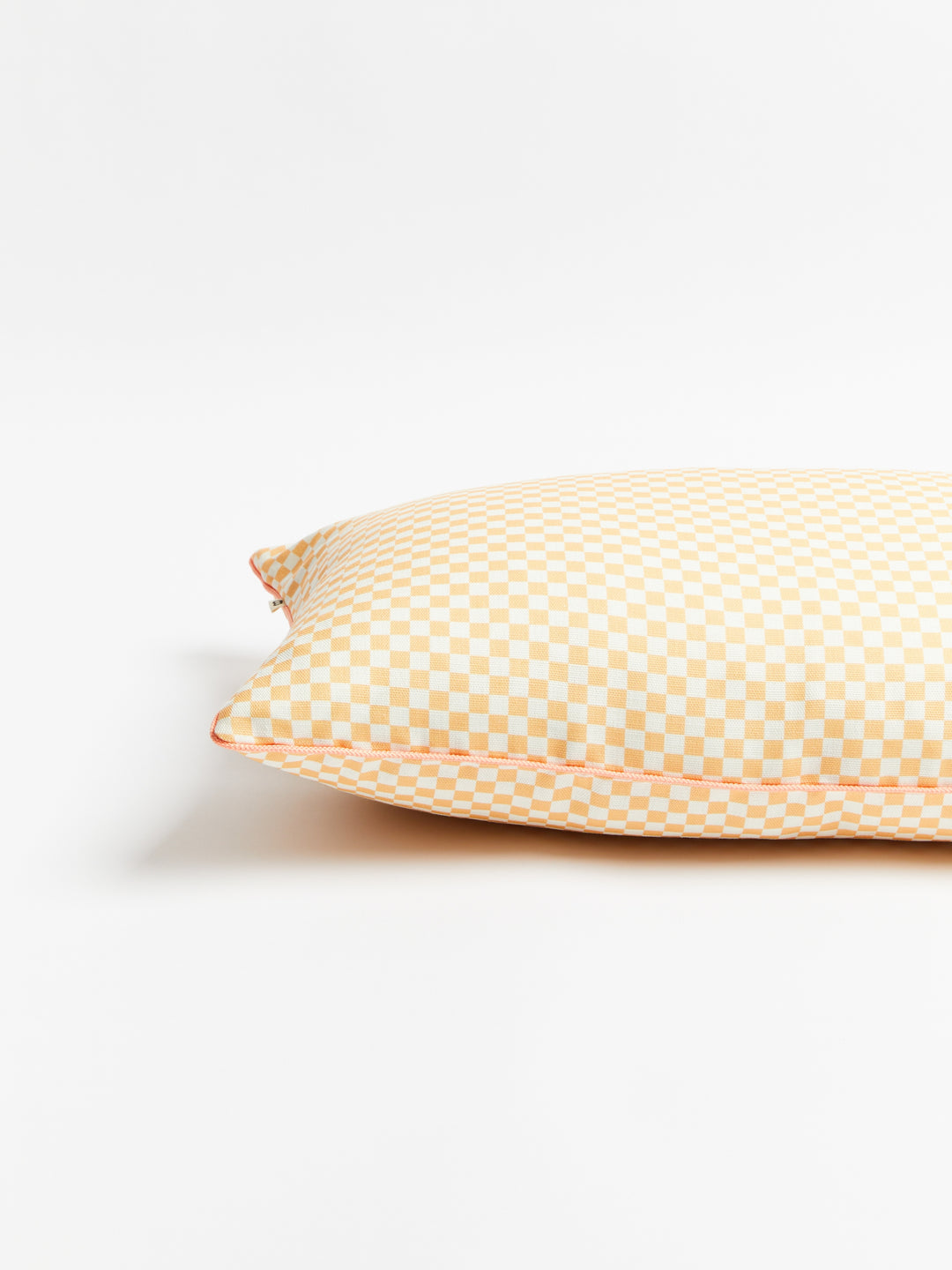 Tiny Checkers Peach Outdoor Cushion