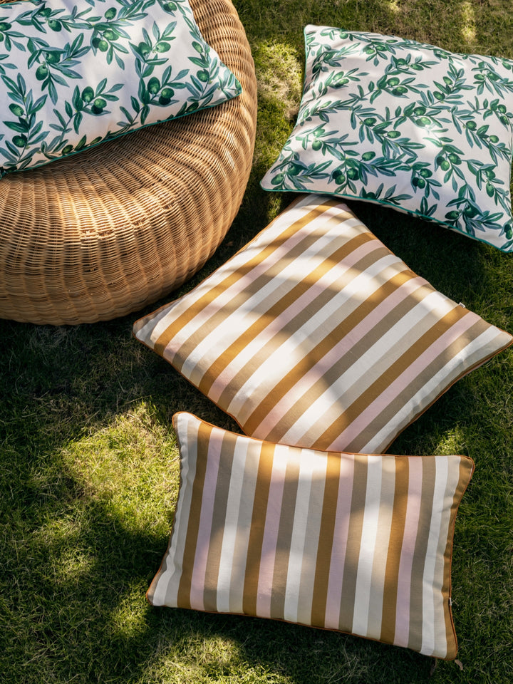 Florence Stripe Wheat Outdoor Cushion