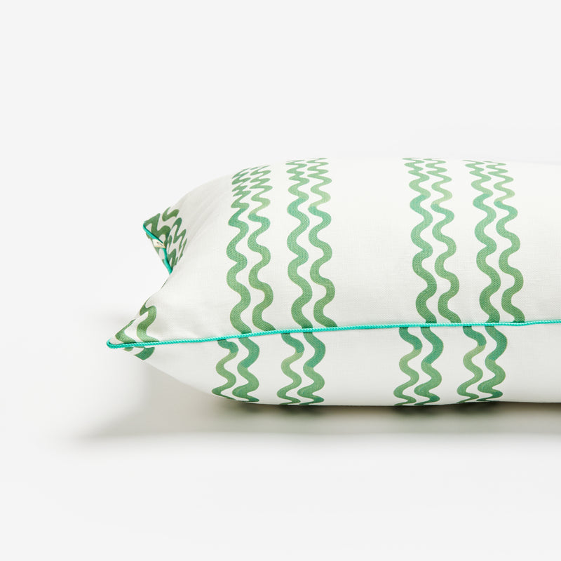 Double Waves Green 60x40cm Outdoor Cushion