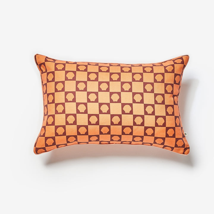 Shell Check Coral Outdoor Cushion