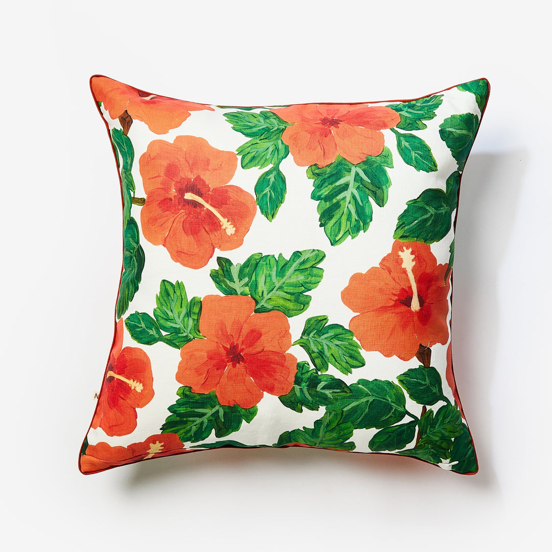 Hibiscus Red Outdoor Cushion