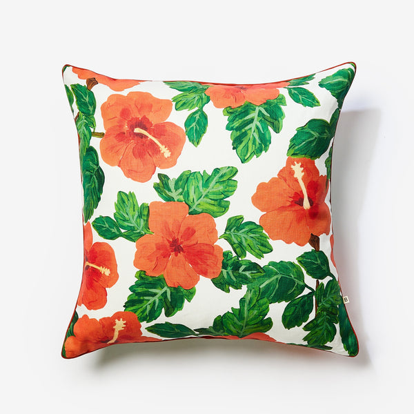 Hibiscus Red 60cm Outdoor Cushion