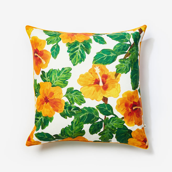 Hibiscus Yellow Outdoor Cushion