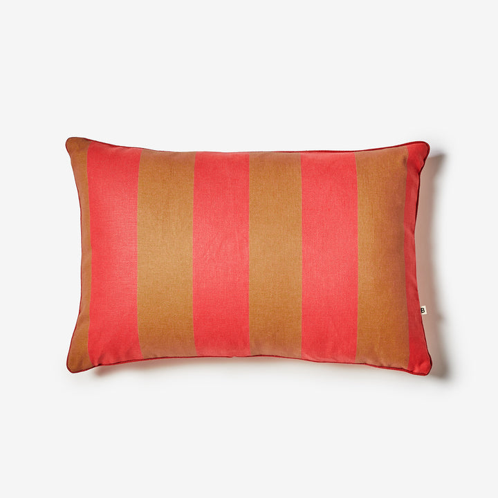 Big Stripe Orange 60x40cm Outdoor Cushion Front | Orange Striped Outdoor Cushion