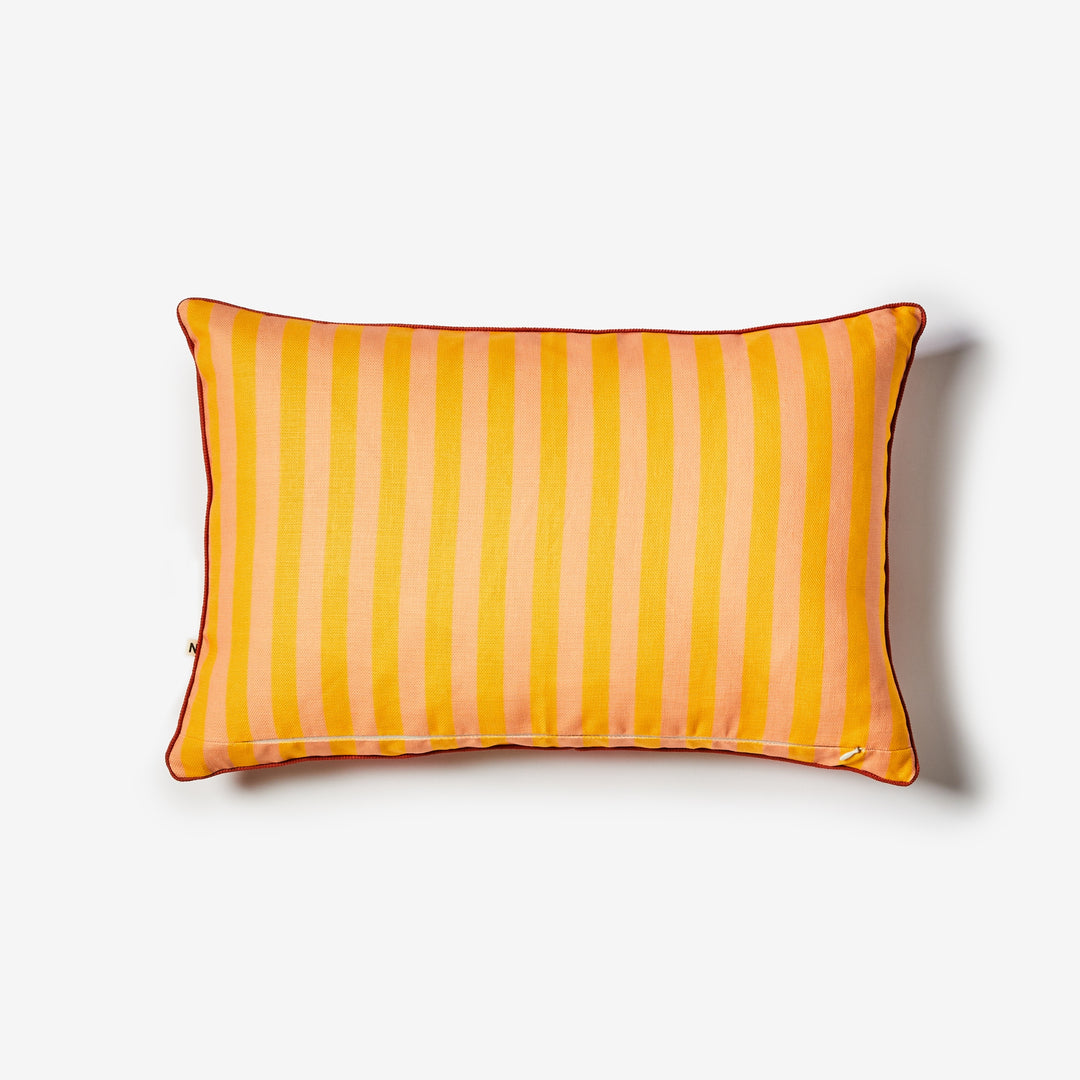 Big Stripe Orange 60x40cm Outdoor Cushion Back | Orange Striped Outdoor Cushion