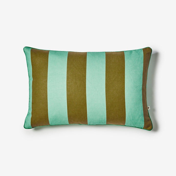 Big Stripe Mint 60x40cm Outdoor Cushion Front | Mint Green Striped Outdoor Cushion