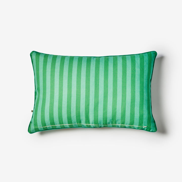 Big Stripe Mint 60x40cm Outdoor Cushion Back | Mint Green Striped Outdoor Cushion