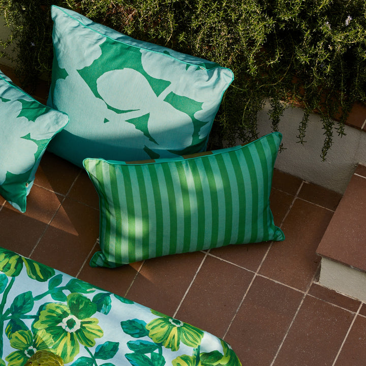 Big Stripe Mint Outdoor Cushion