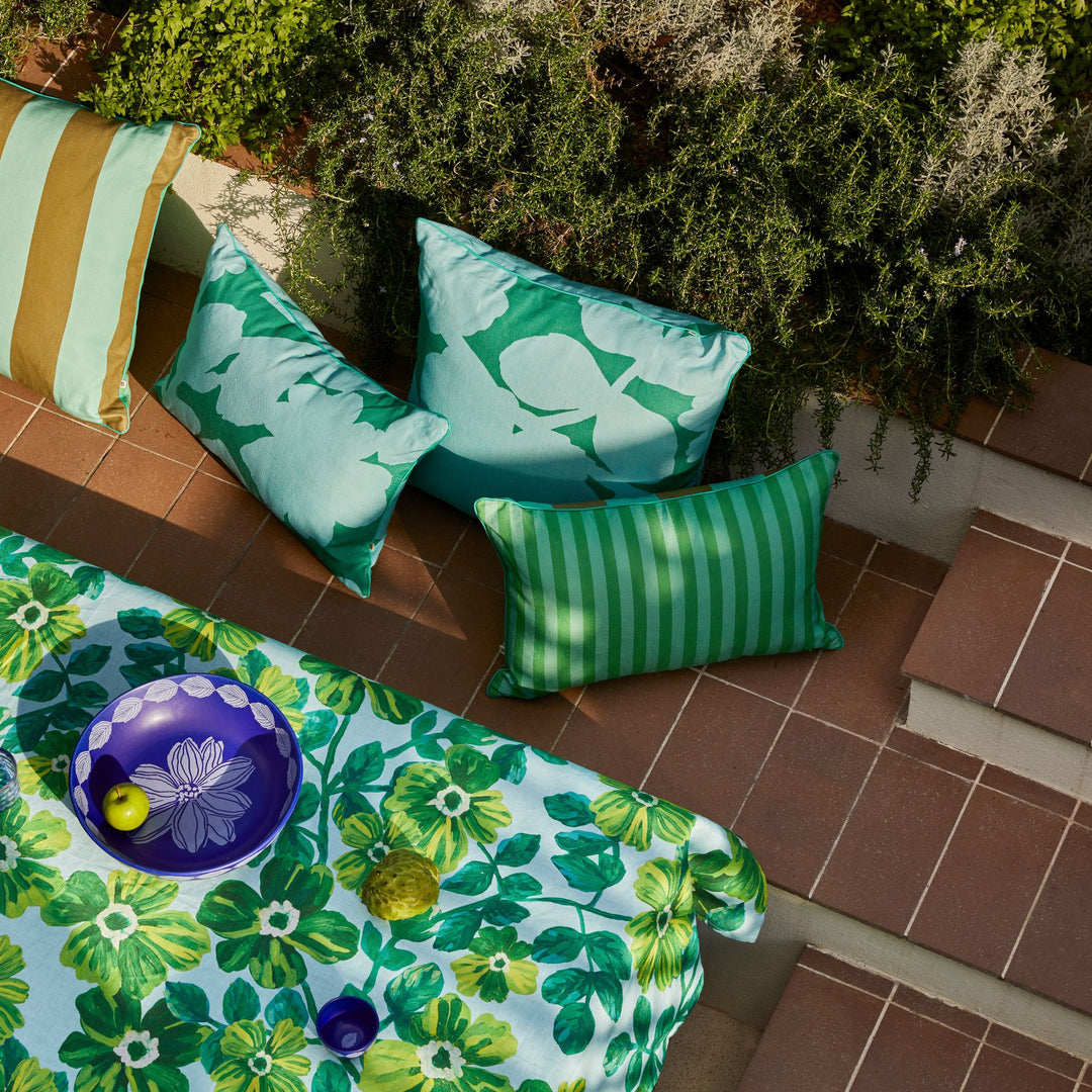 Big Stripe Mint Outdoor Cushion