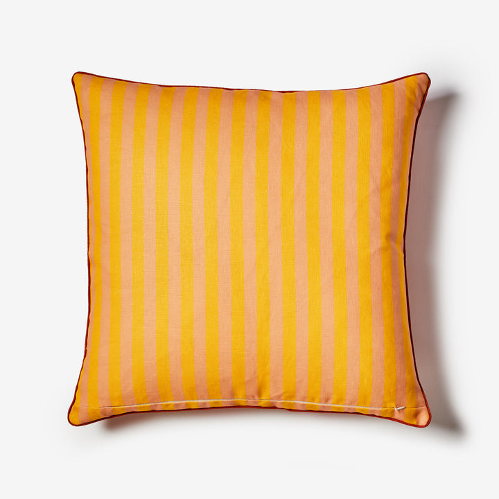 Big Stripe Orange 60cm Outdoor Cushion Back | Orange Striped Outdoor Cushion