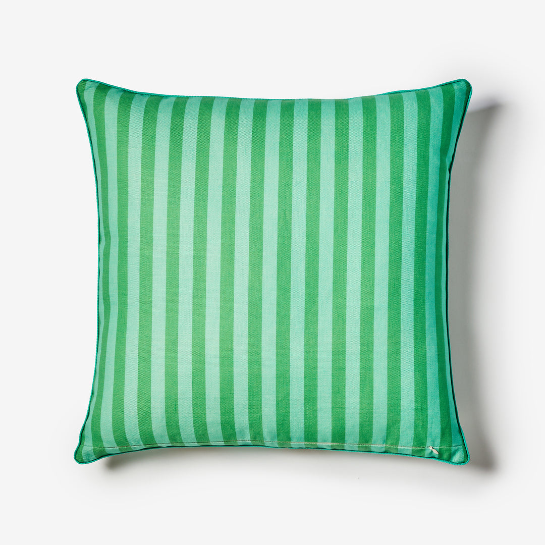 Big Stripe Mint 60x40cm Outdoor Cushion Back | Mint Green Striped Outdoor Cushion