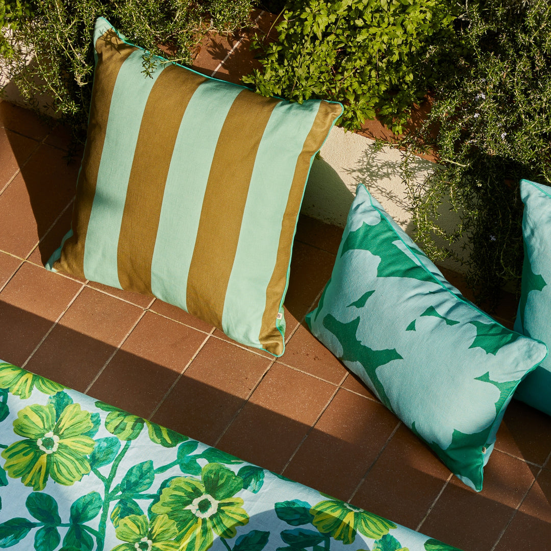 Big Stripe Mint Outdoor Cushion