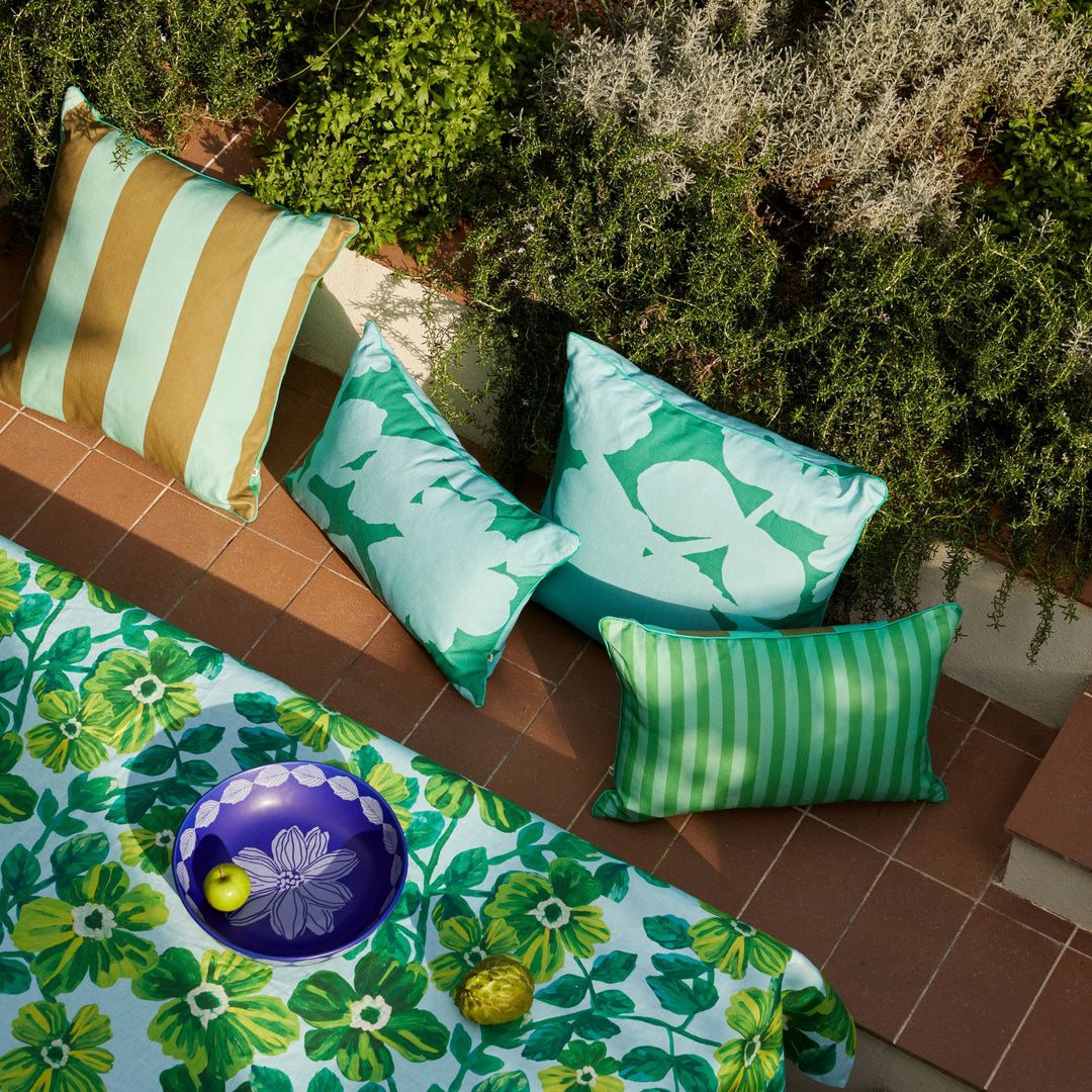 Big Stripe Mint Outdoor Cushion