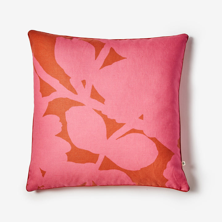 Carmine Pink 60cm Outdoor Cushion Front | Pink Floral Outdoor Cushion