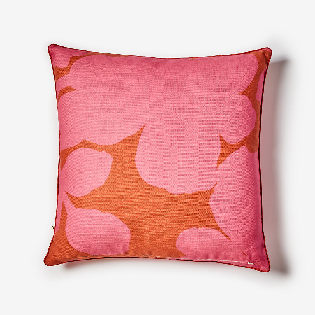 Carmine Pink 60cm Outdoor Cushion Back | Pink Floral Outdoor Cushion