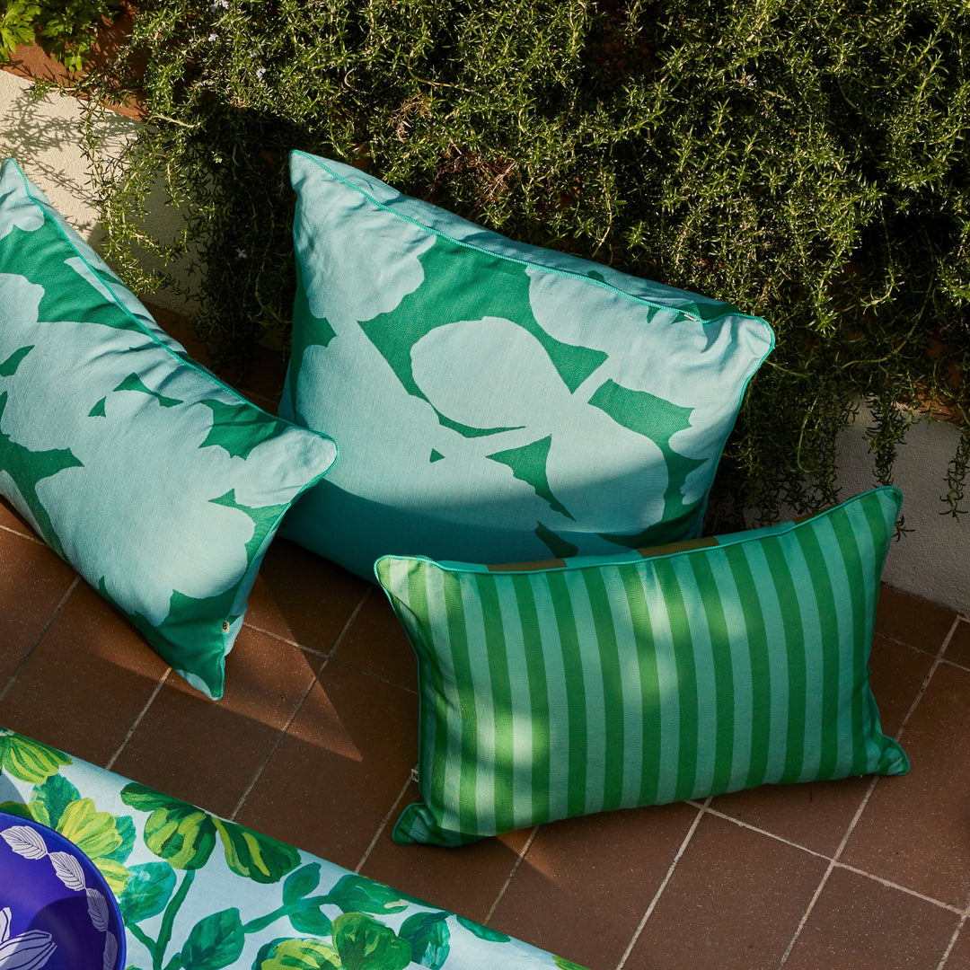 Carmine Blue Green Outdoor Cushion