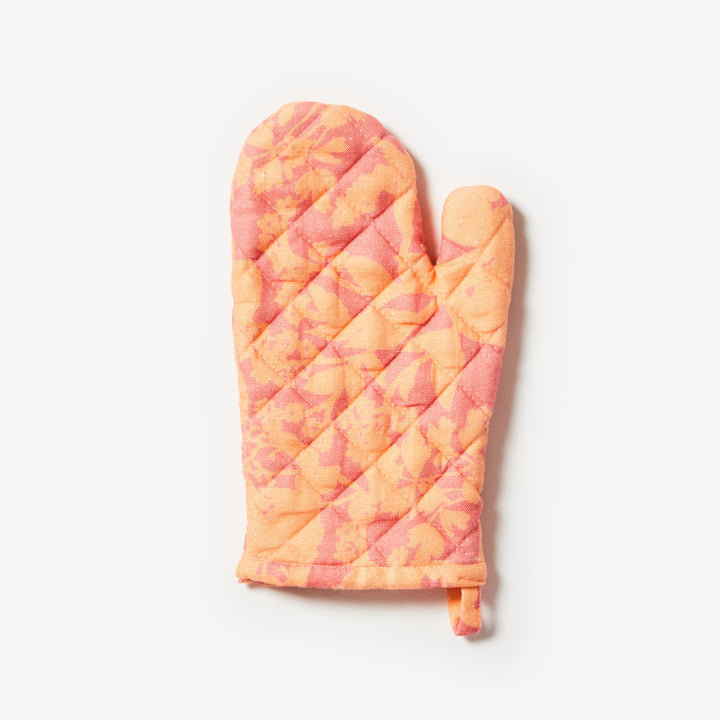 Herbs Reverse Pink Peach Oven Mitt