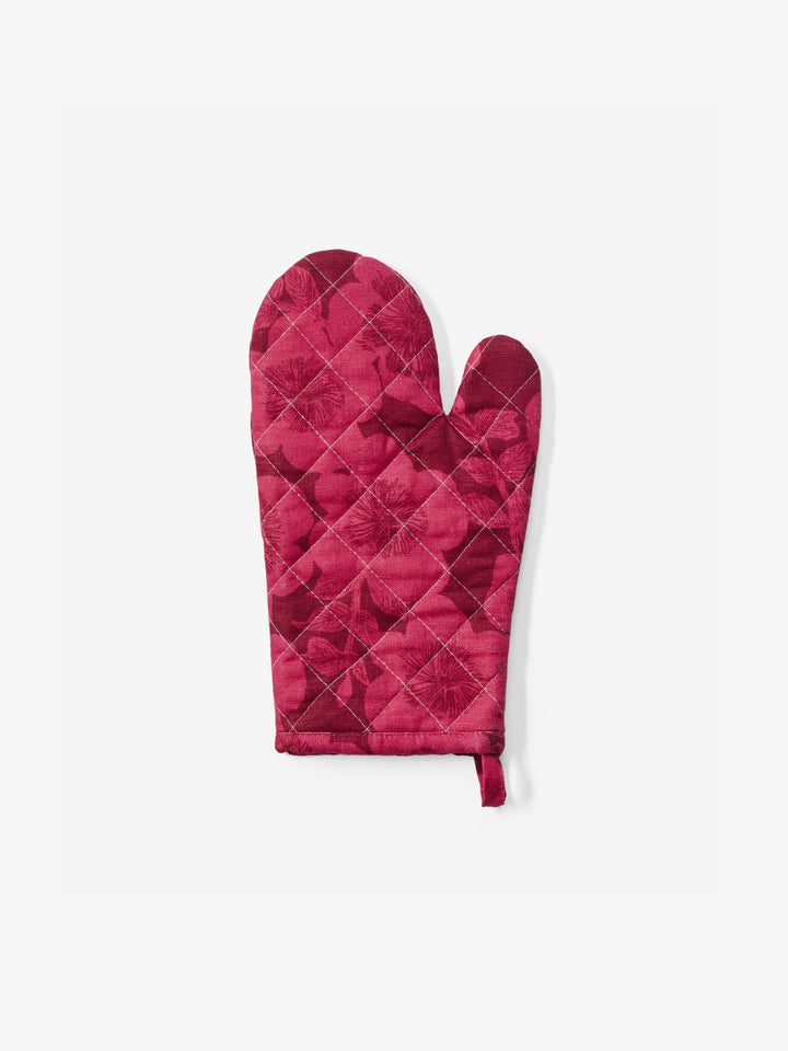 Jardin Cerise Linen Oven Mitt